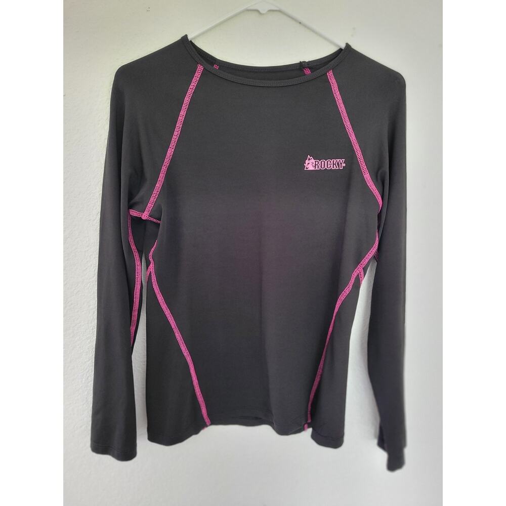 Rocky Women's Compression‎ Long Sleeve Black Shirt with Pink Medium #16